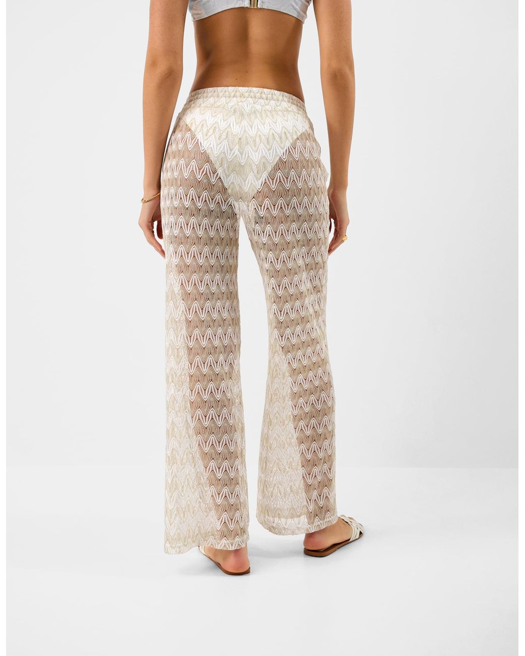 Accessorize White Crochet Wide Leg Beach Trousers