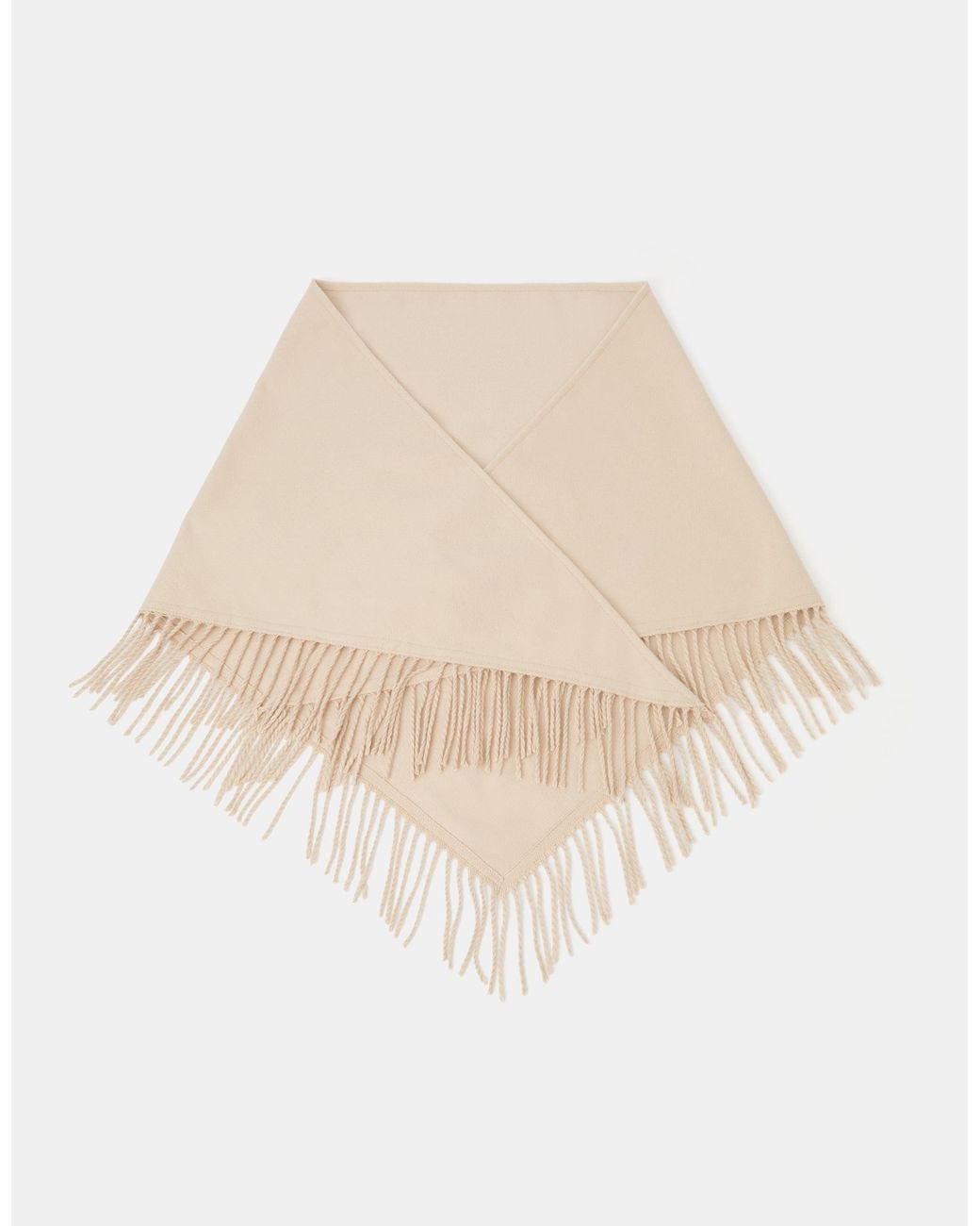Accessorize Natural Fringe Knitted Triangle Scarf