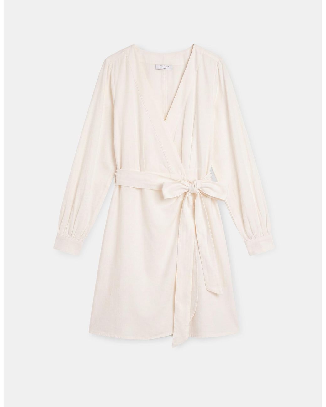 Accessorize White Long Sleeve Mini Wrap Dress