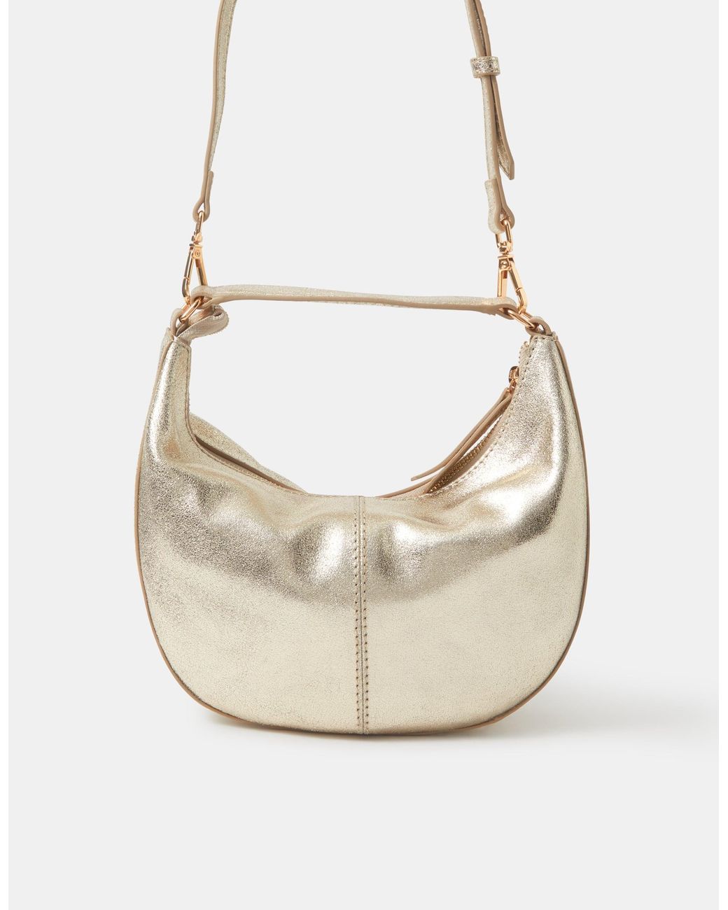 Accessorize Blue Leather Shimmer Suede Handheld Bag