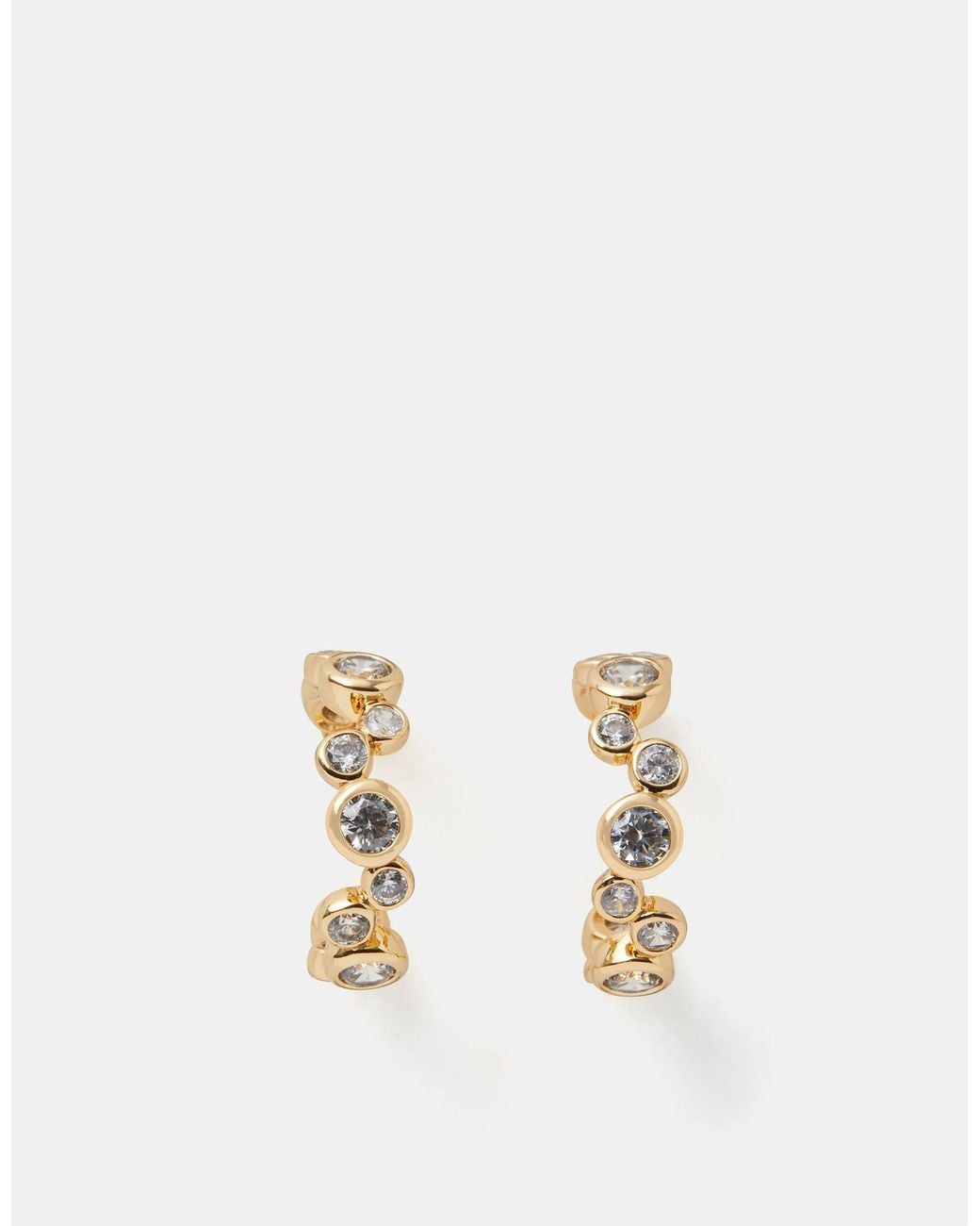 Accessorize Metallic 14Ct-Plated Cluster Hoop Earrings
