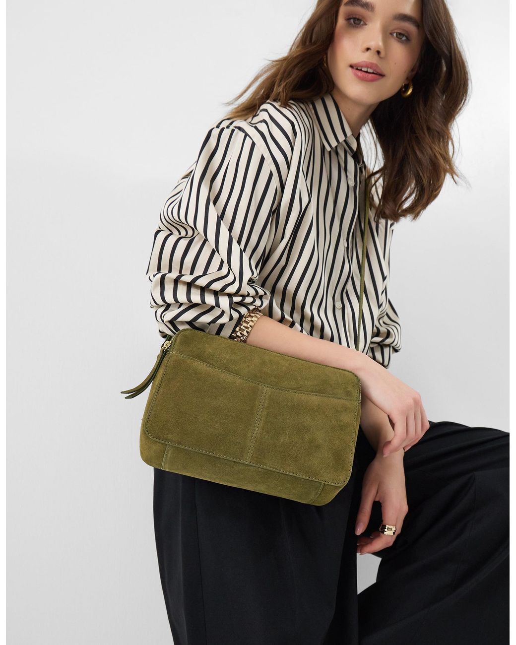Accessorize Multicolor Double Zip Suede Camera Bag