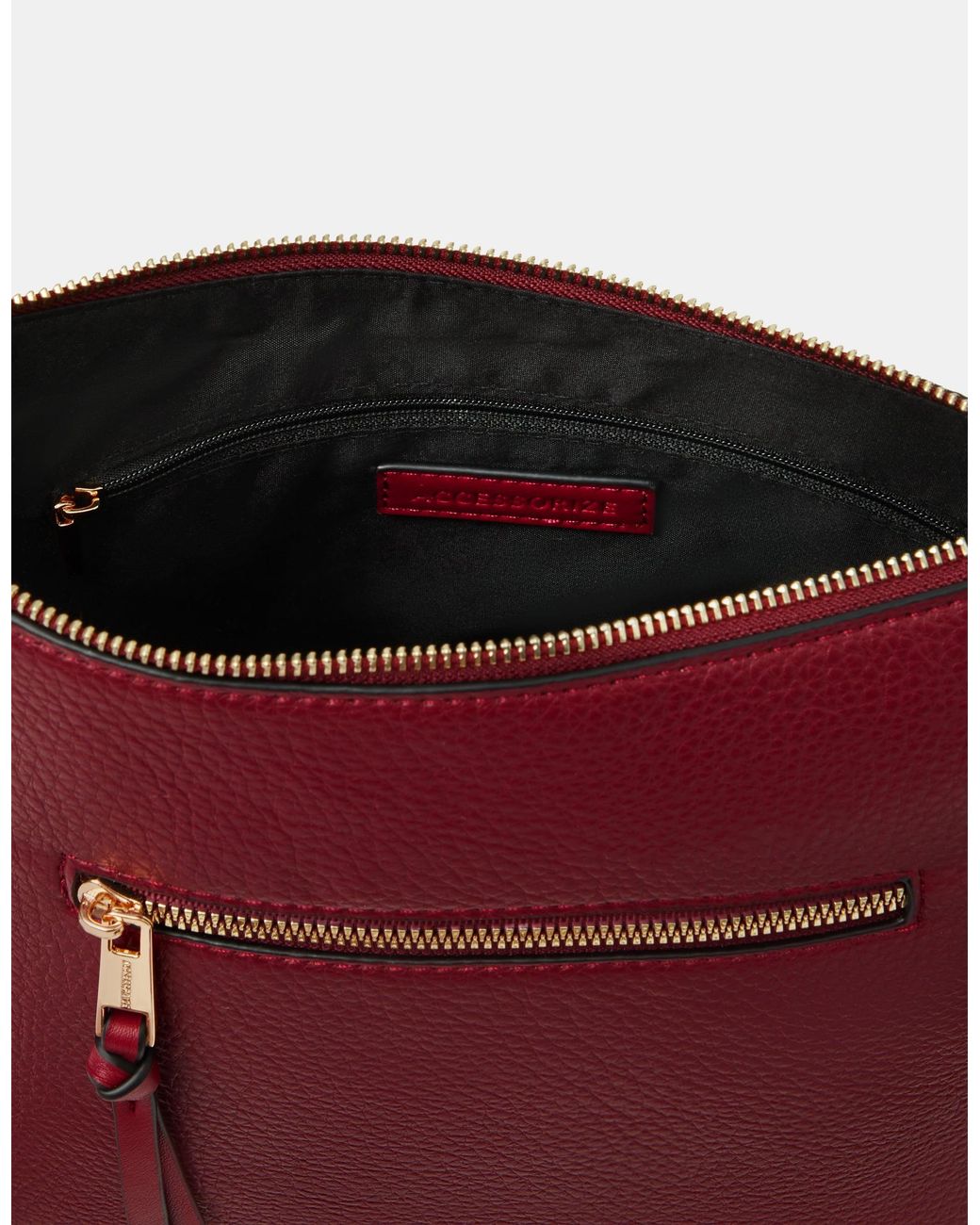 Accessorize Red Webbing Strap Messenger Crossbody Bag