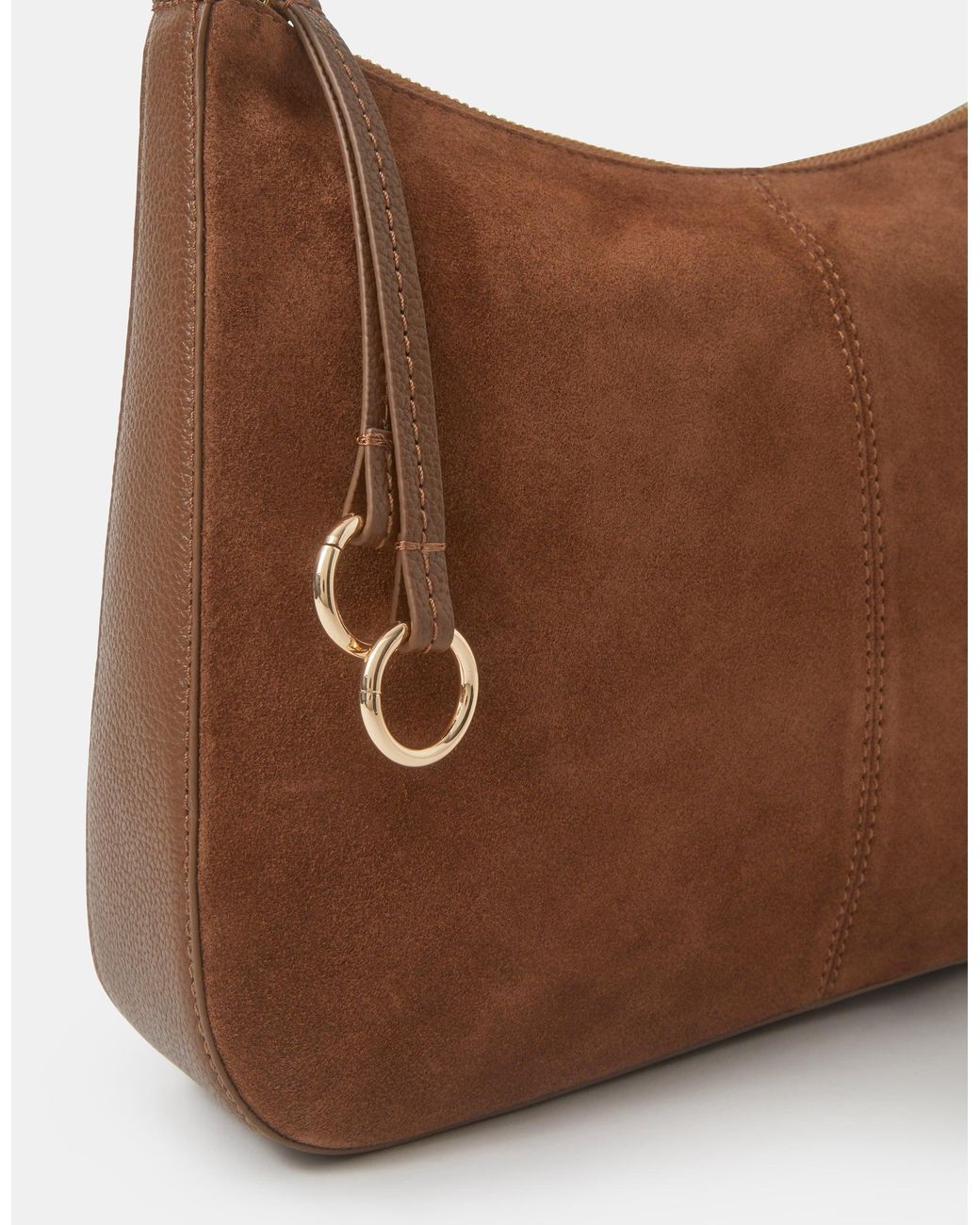 Accessorize Black Curved Suede Crossbody Bag