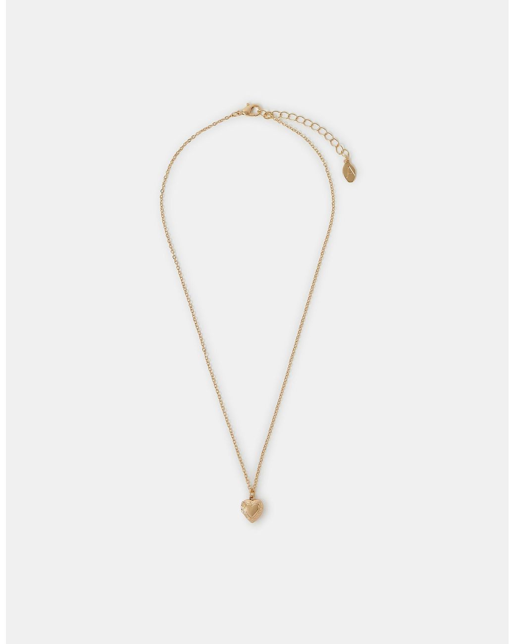 Accessorize White Heart Locket Pendant Necklace
