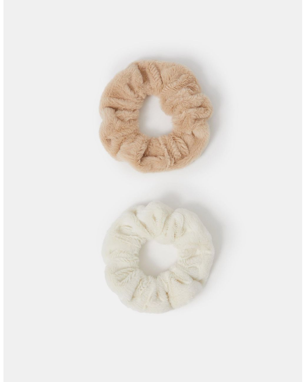 Accessorize White 2-Pack Faux Fur Scrunchies