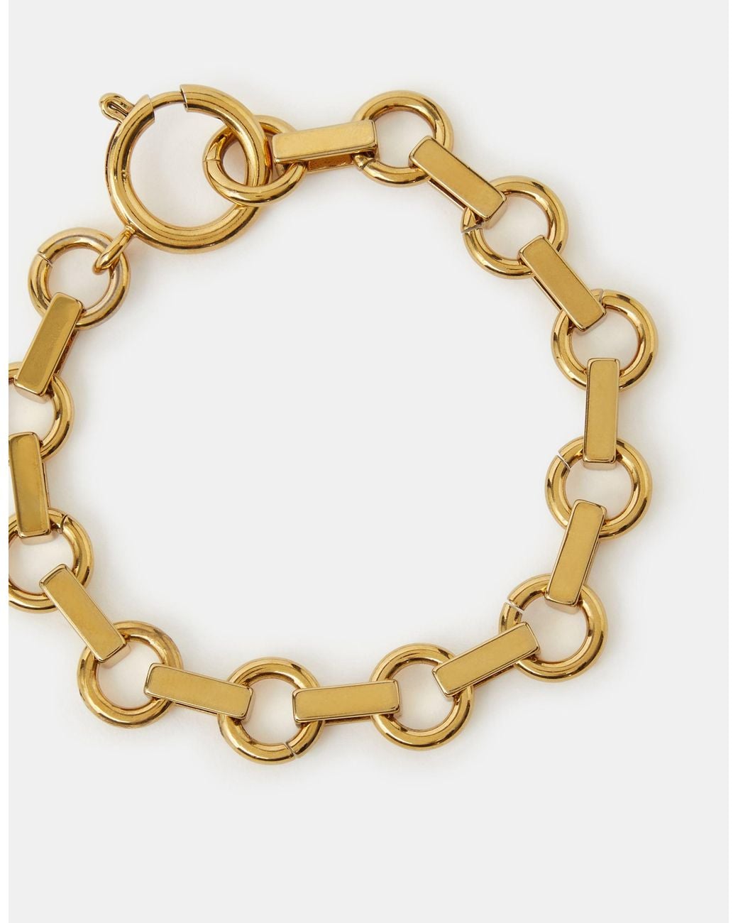 Accessorize Metallic 14Ct-Plated Round Link Chain Bracelet