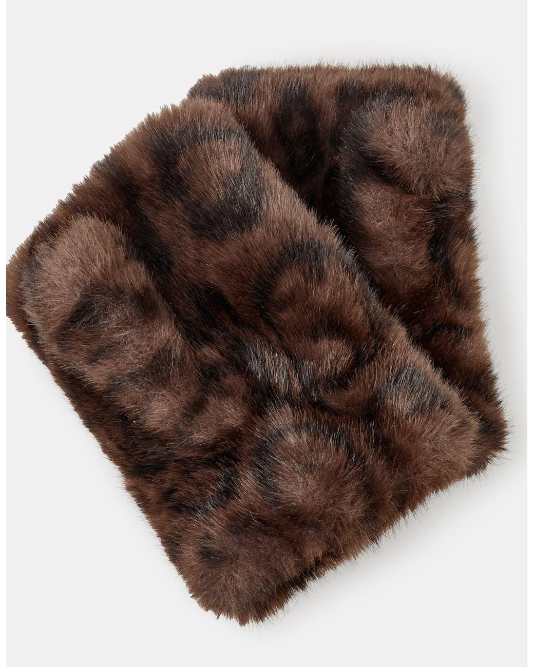 Accessorize Brown Faux Fur Fingerless Gloves