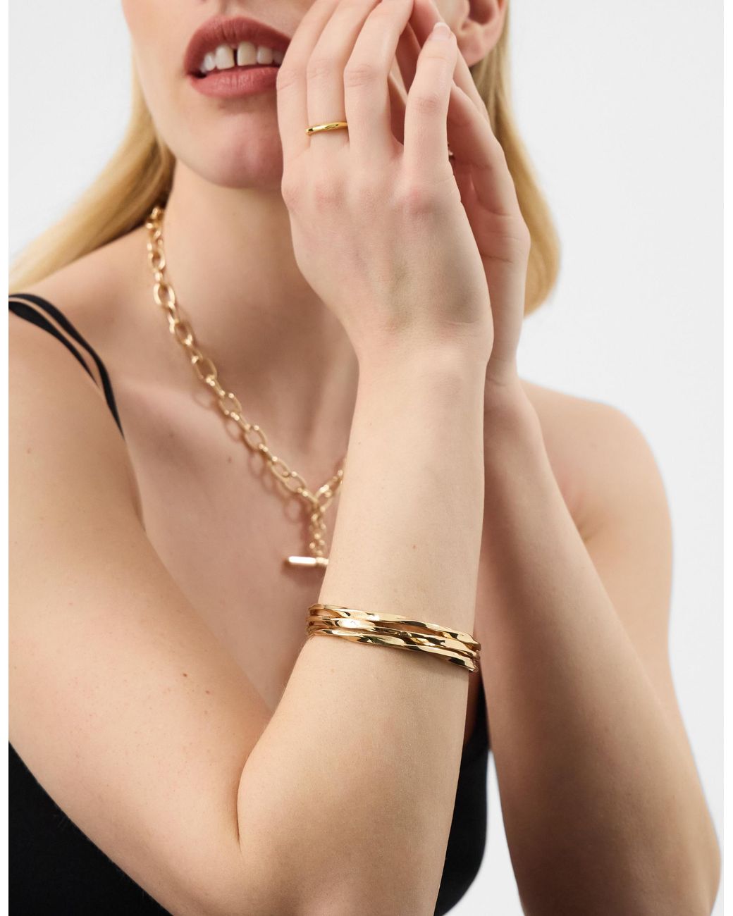 Accessorize White 3-Pack Slim Twist Bangles