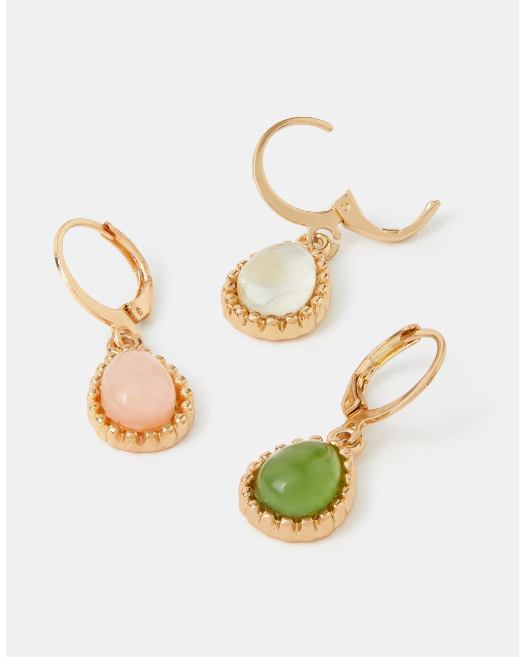 Accessorize White 3-Pack Teardrop Hoop Earrings