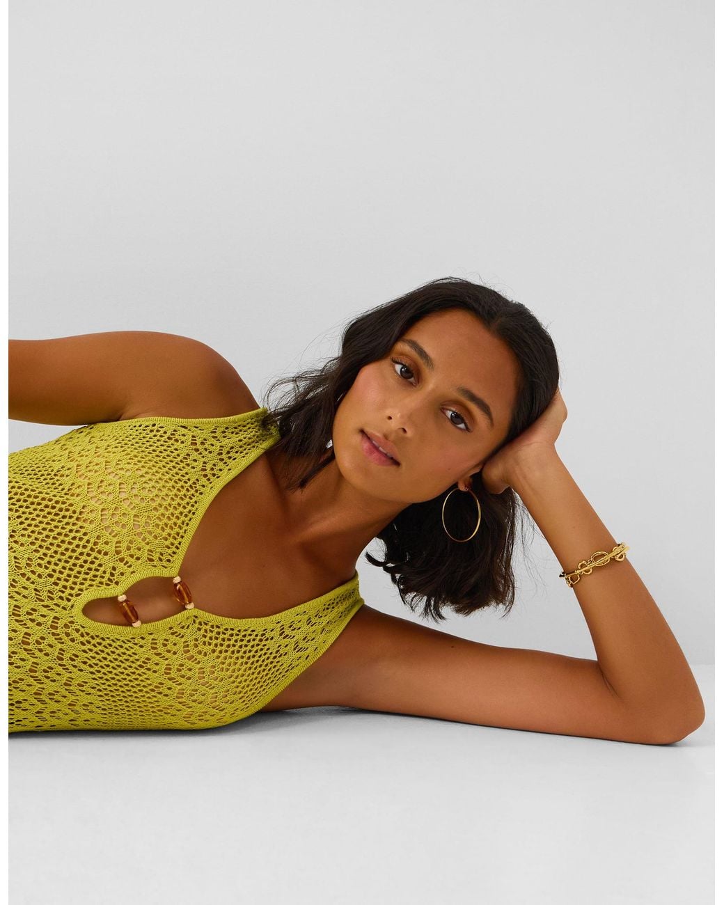 Accessorize Yellow Knitted Sleeveless Maxi Dress