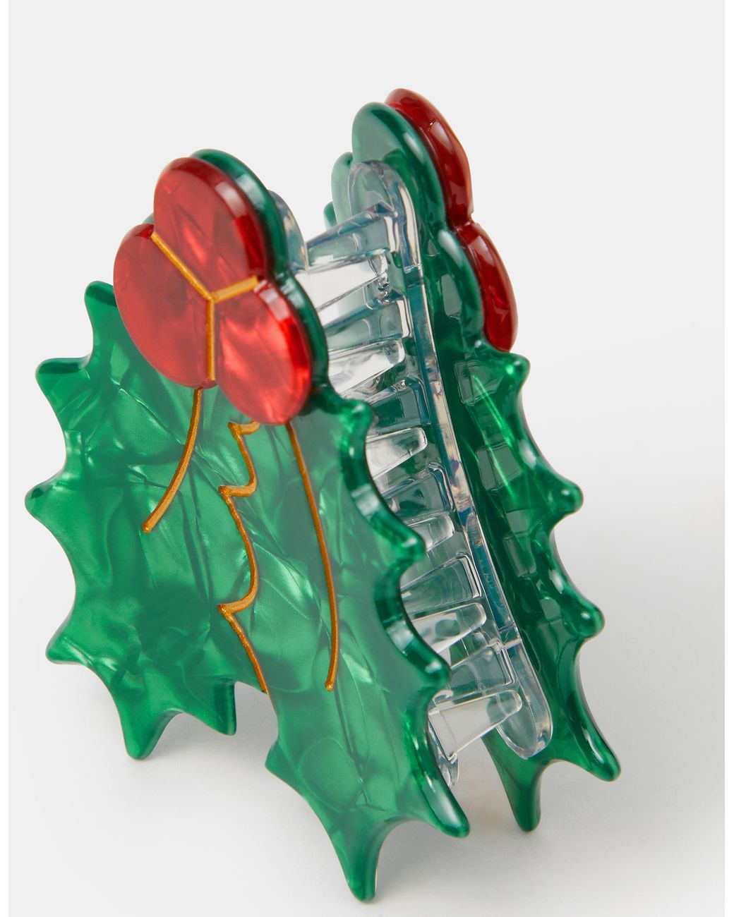 Accessorize Red Christmas Holly Claw Clip