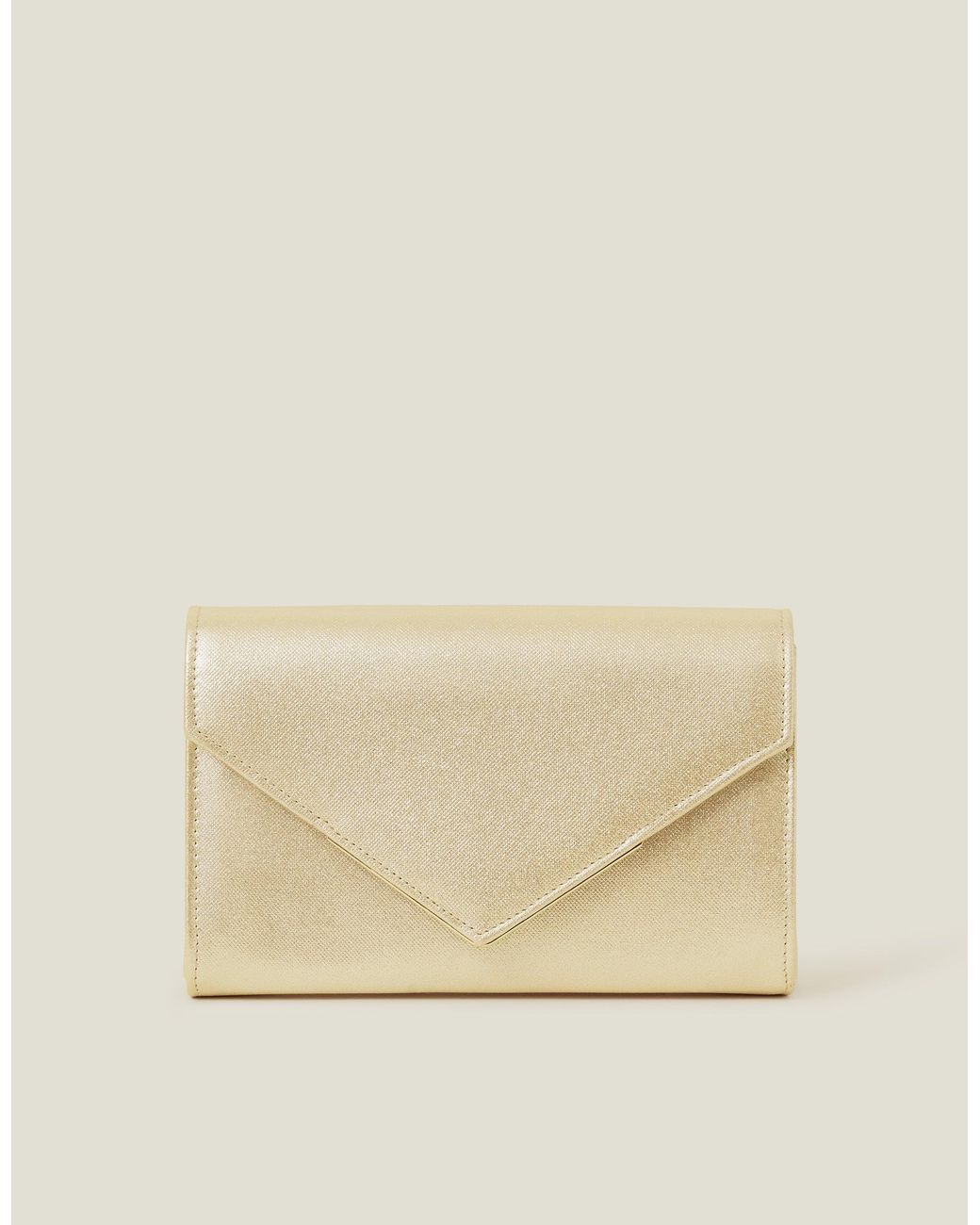 Accessorize Natural Metallic Envelope Clutch Bag
