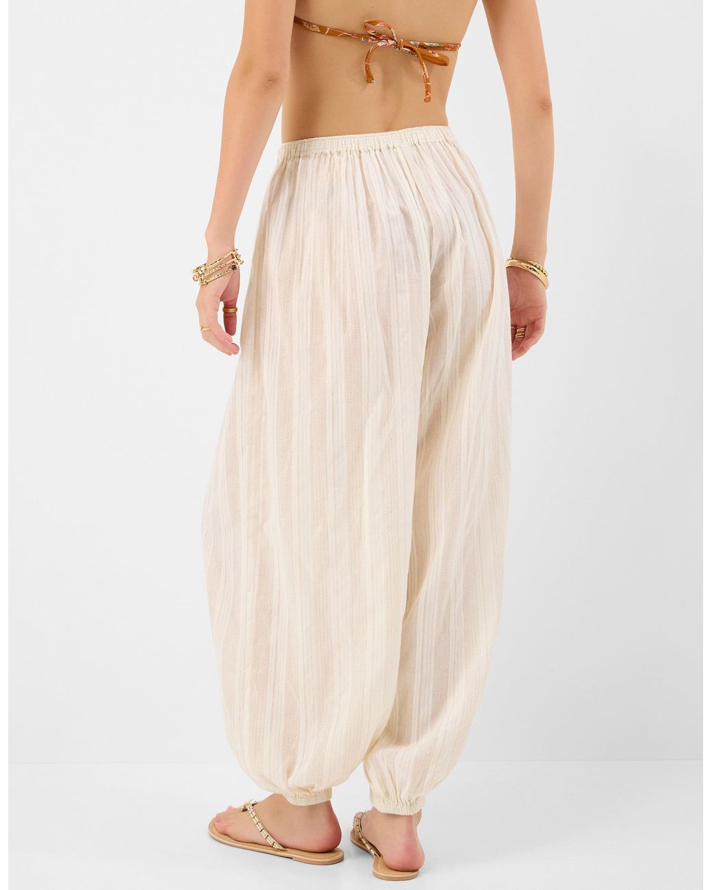 Accessorize Natural Shimmer Stripe Balloon Trousers