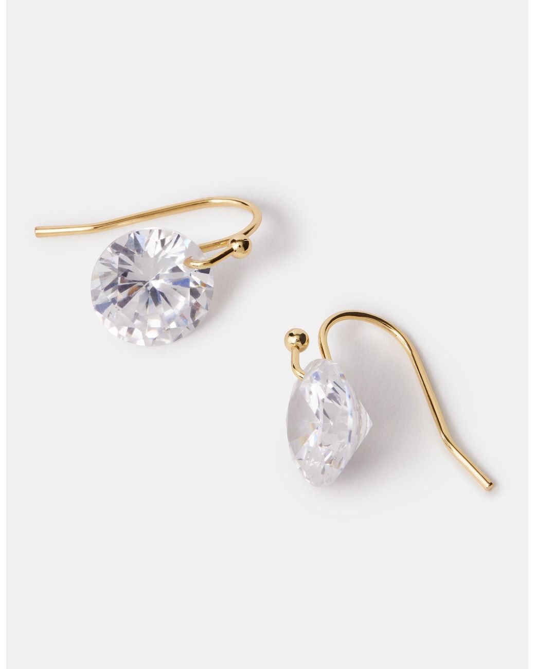 Accessorize Blue 14Ct-Plated Cubic Zirconia Drop Earrings