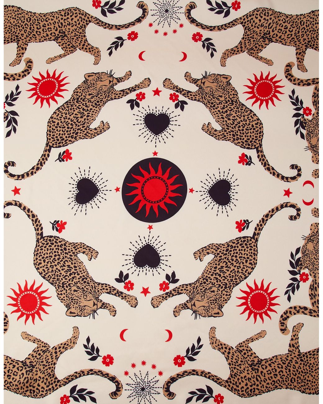 Accessorize White Leopard Print Square Satin Scarf