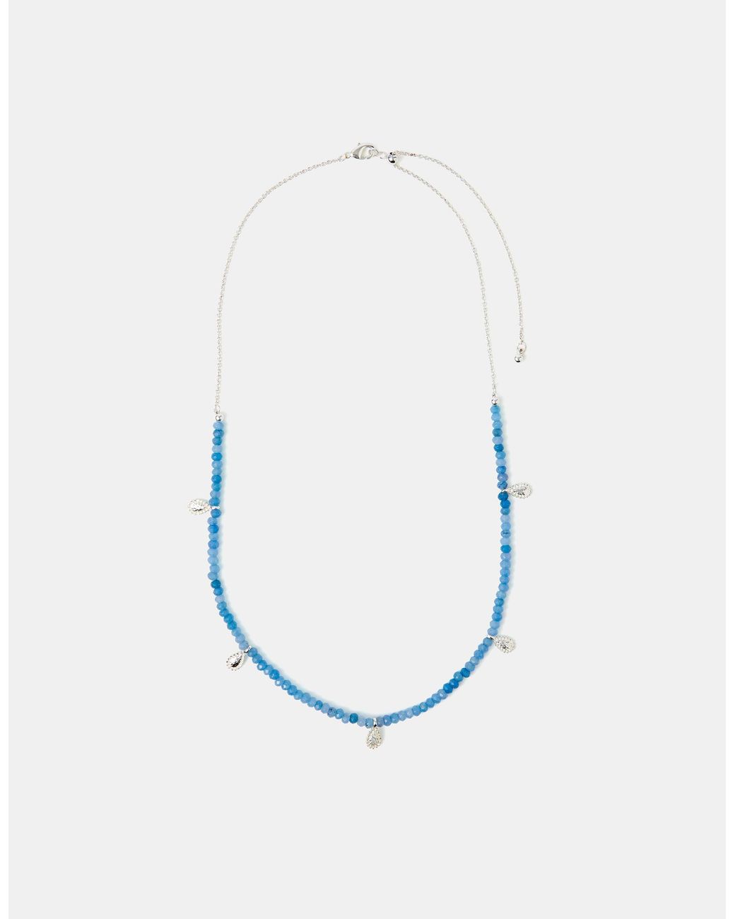 Accessorize Blue Sterling-Plated Teardrop Quartz Necklace
