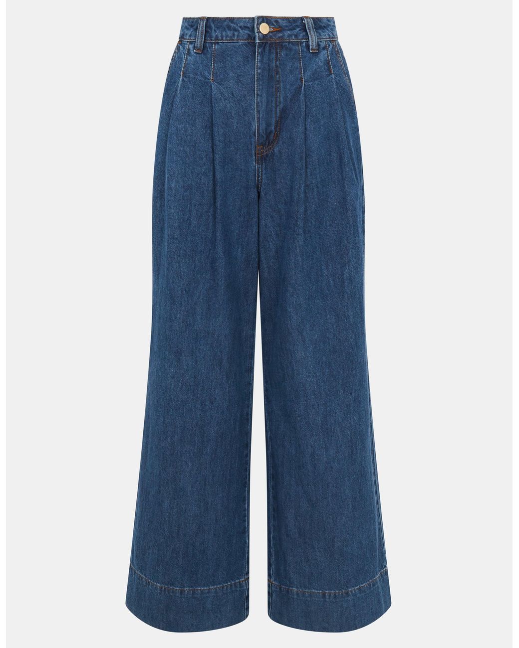 Accessorize Blue Pleat Waist Wide Leg Jeans