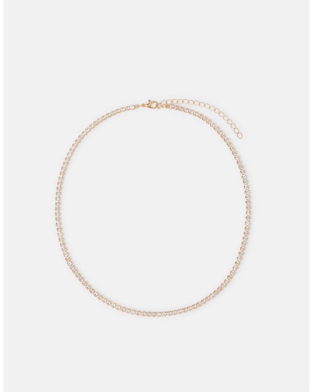 Accessorize Natural Cubic Zirconia Bezel Tennis Necklace