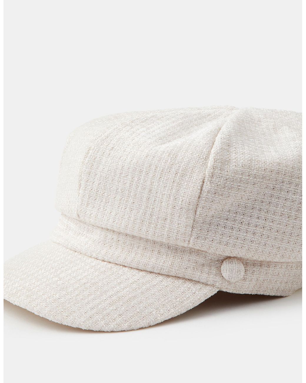 Accessorize White Woven City Baker Boy Hat