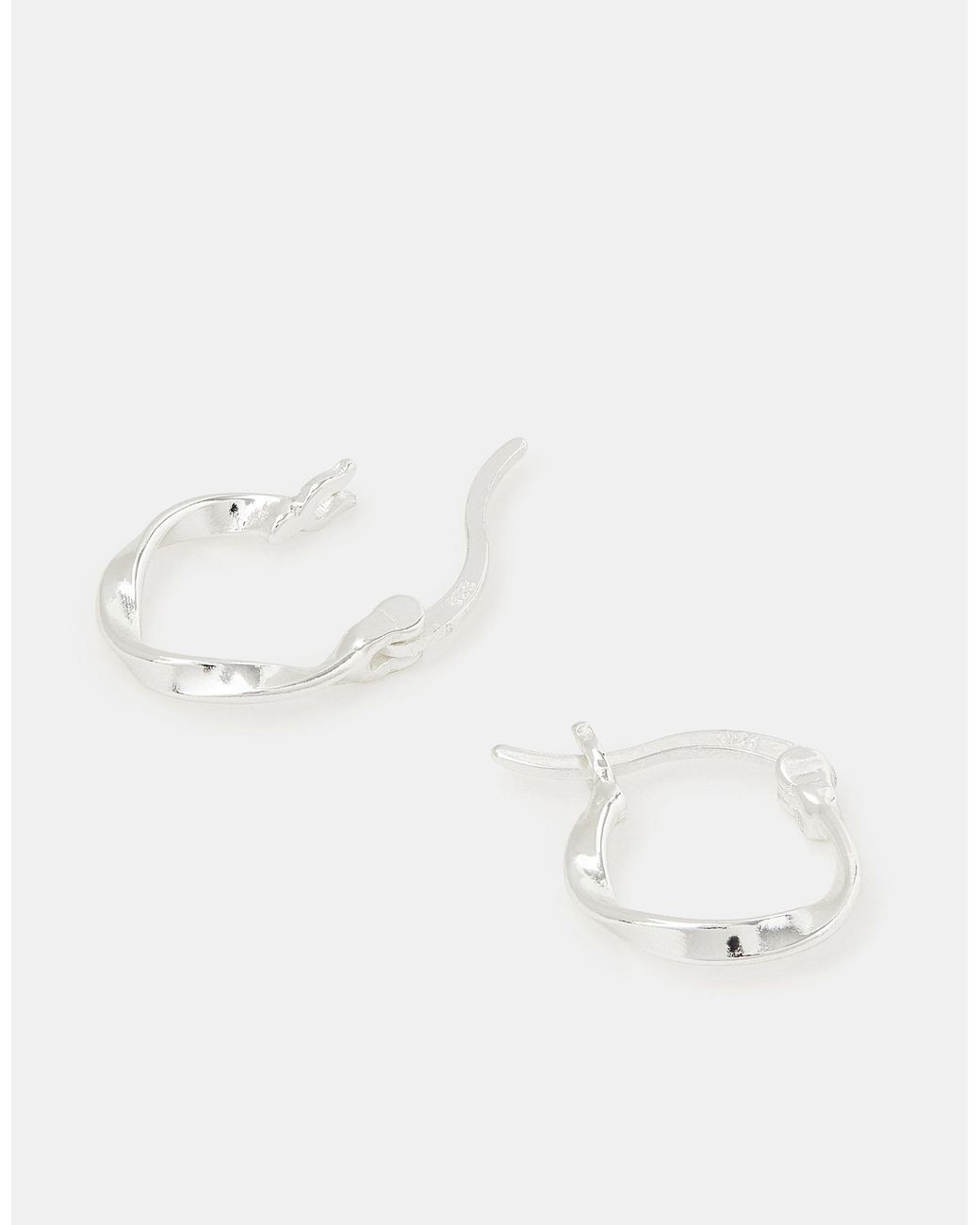 Accessorize Natural Sterling Twist Hoop Earrings