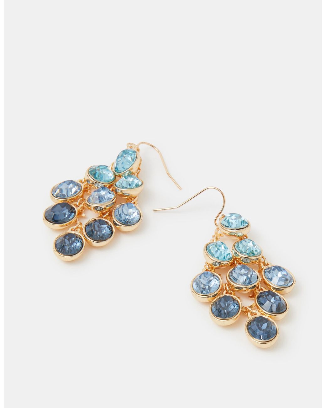 Accessorize Metallic Ombré Cascading Gemstone Drop Earrings