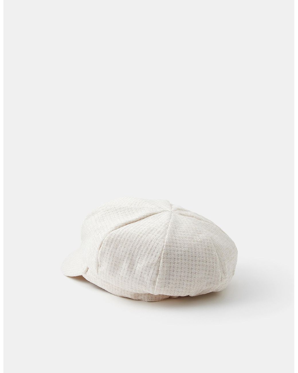 Accessorize White Woven City Baker Boy Hat