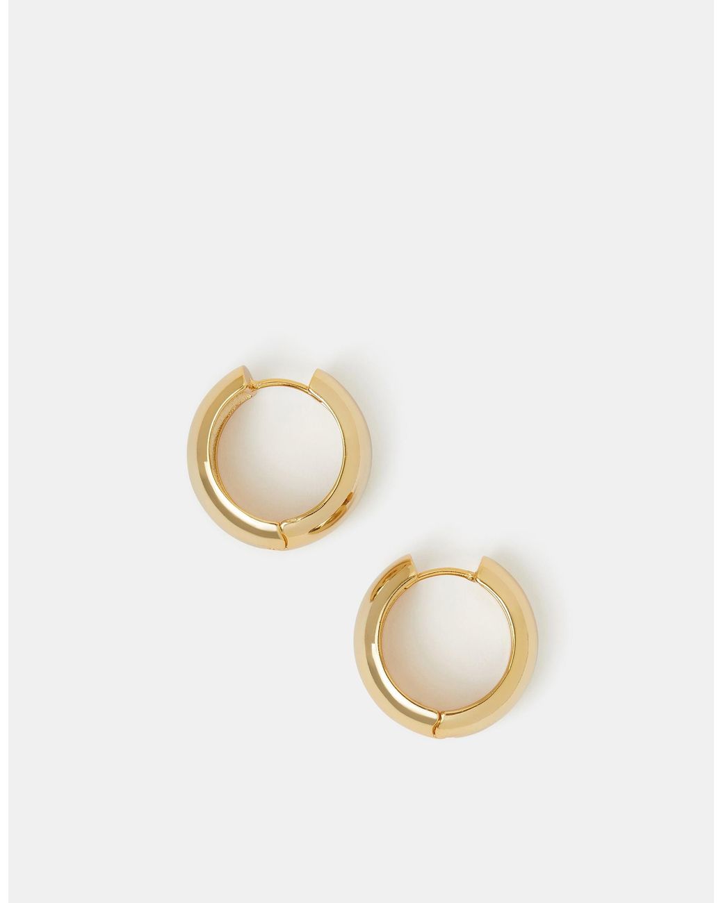 Accessorize Metallic 14Ct-Plated Chunky Hoop Earrings