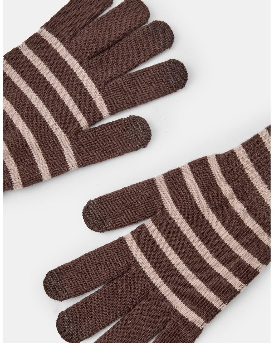 Accessorize Pink Stripe Stretch Touchscreen Gloves