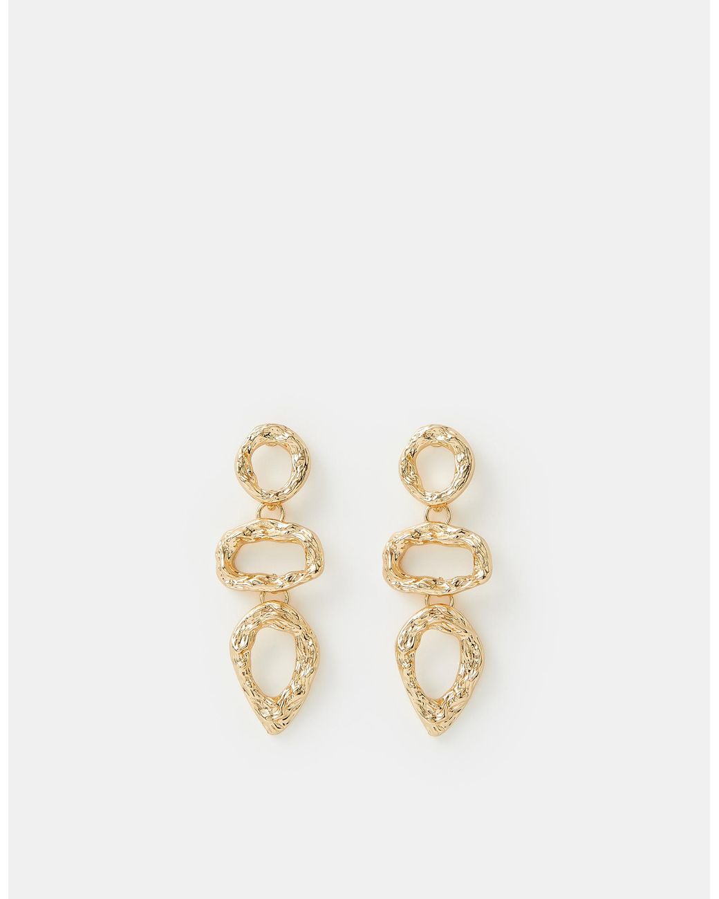 Accessorize Metallic Triple Molten Drop Earrings