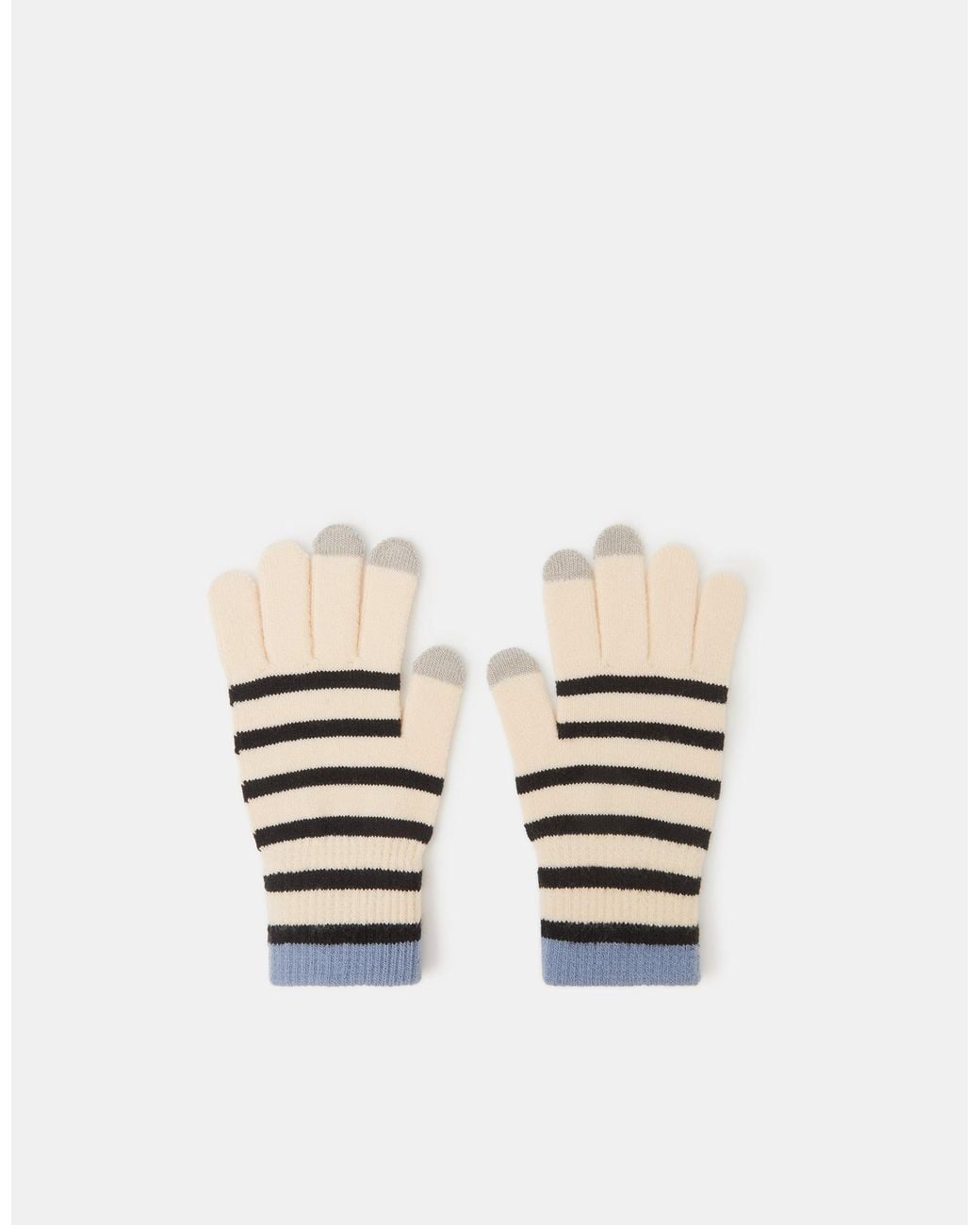 Accessorize White Stripe Touchscreen Gloves