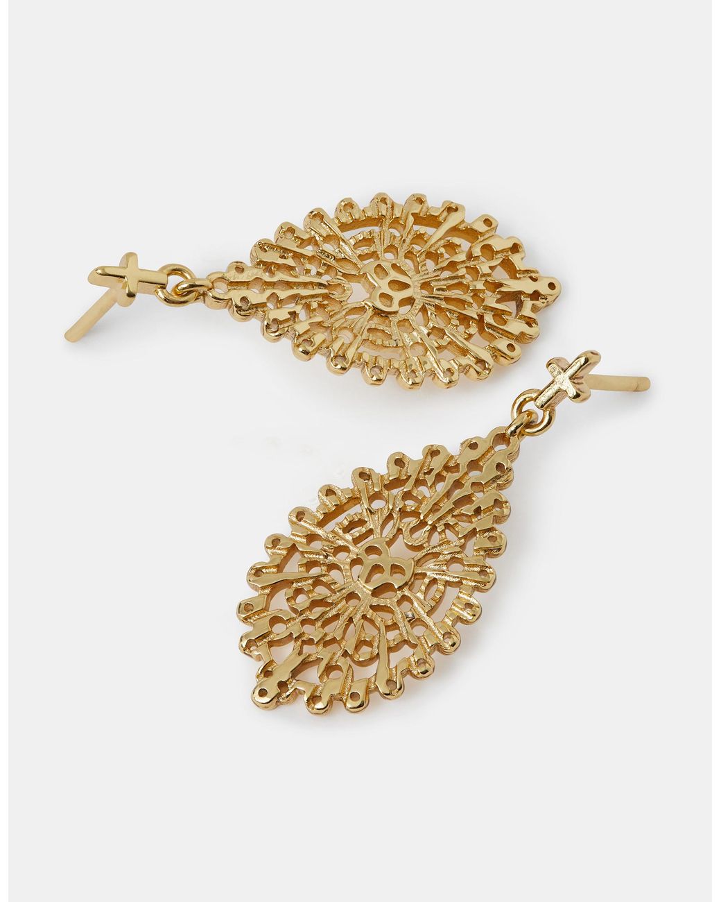 Accessorize Metallic 14Ct-Plated Filigree Teardrop Earrings