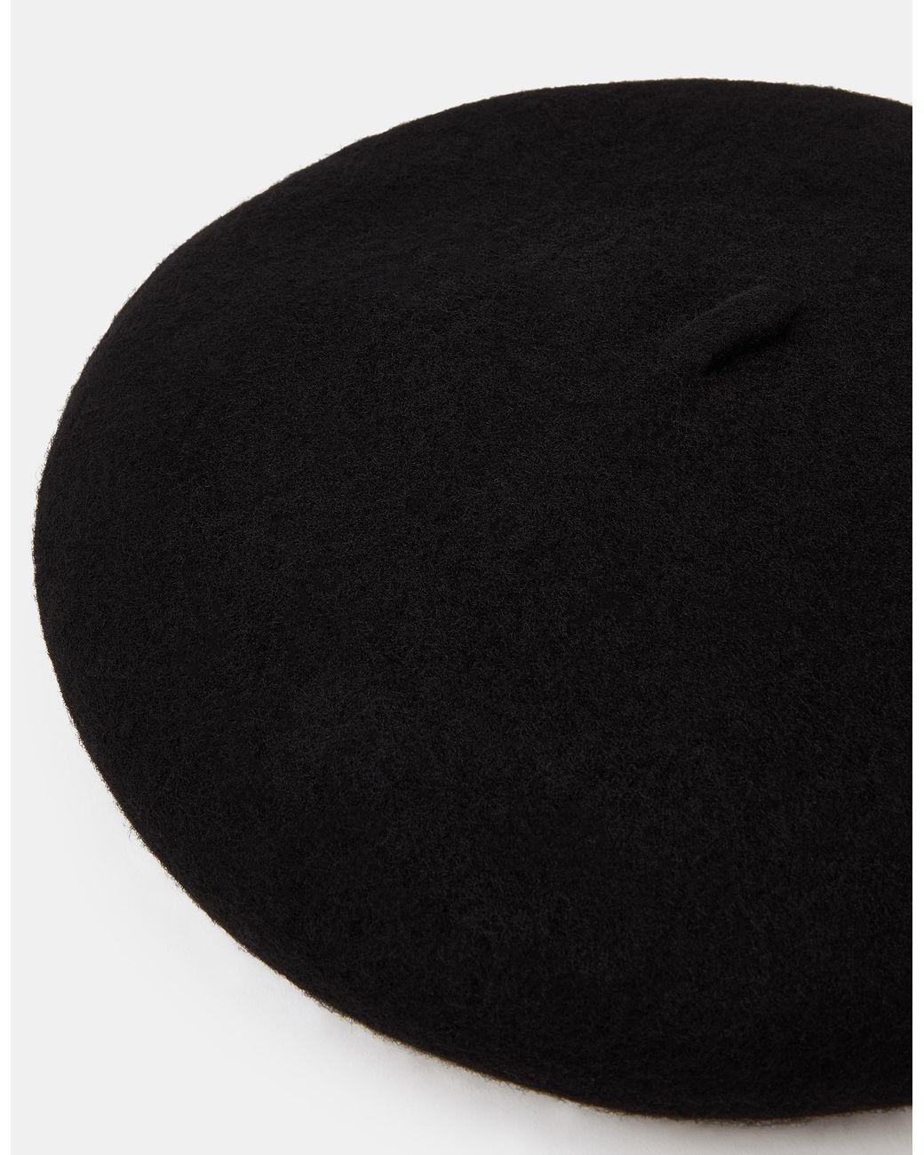 Accessorize Black Plain Wool Beret