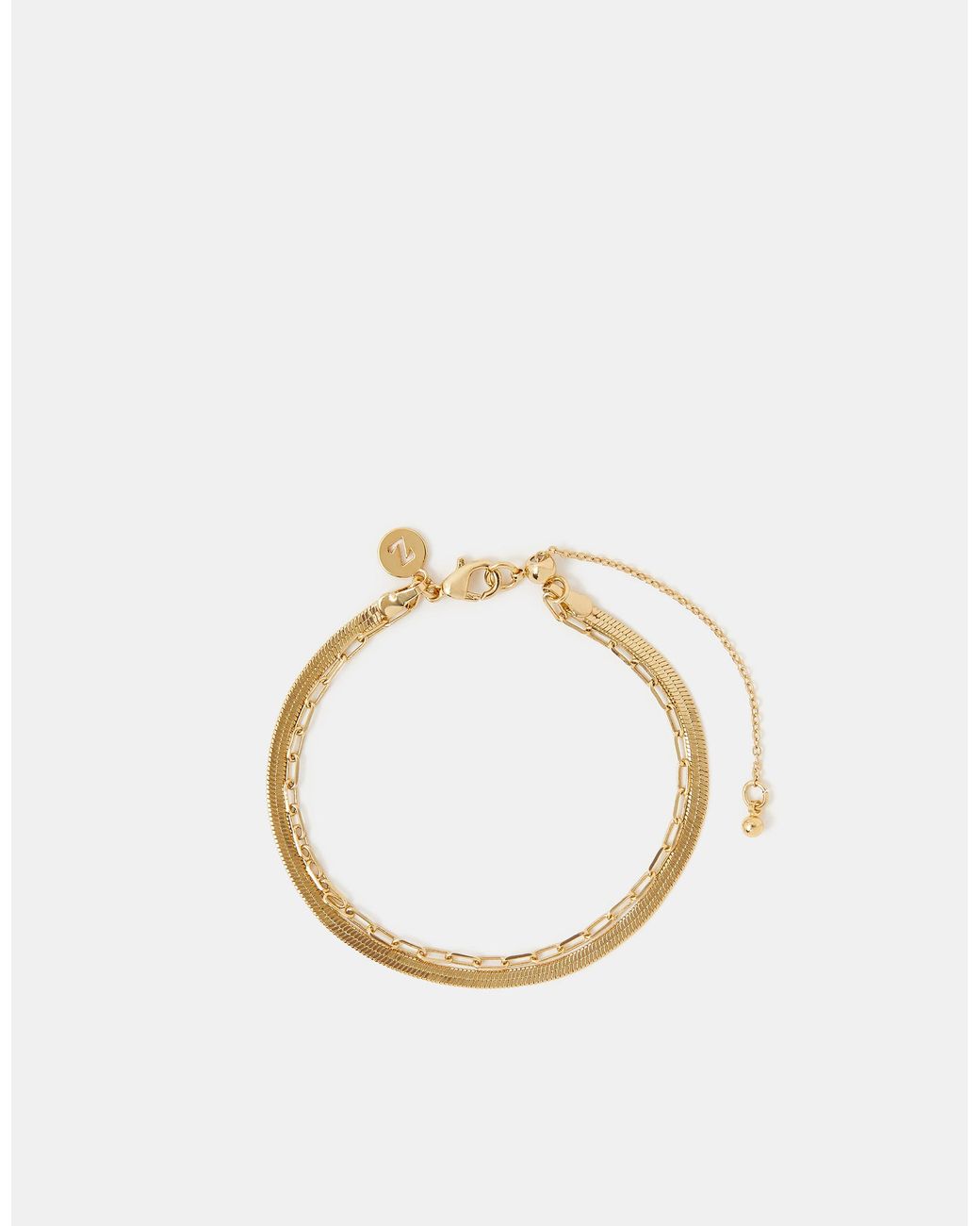 Accessorize Metallic 14Ct-Plated Omega Layered Bracelet