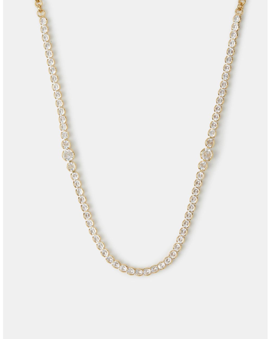 Accessorize White 14Ct-Plated Cubic Zirconia Tennis Necklace