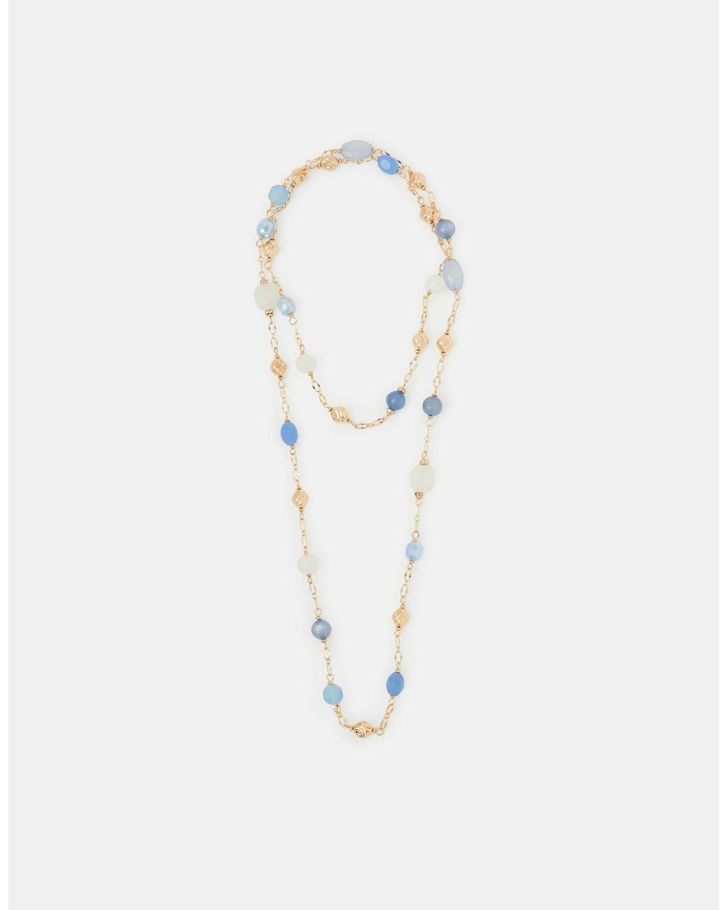 Accessorize White Long Beaded Station Necklace