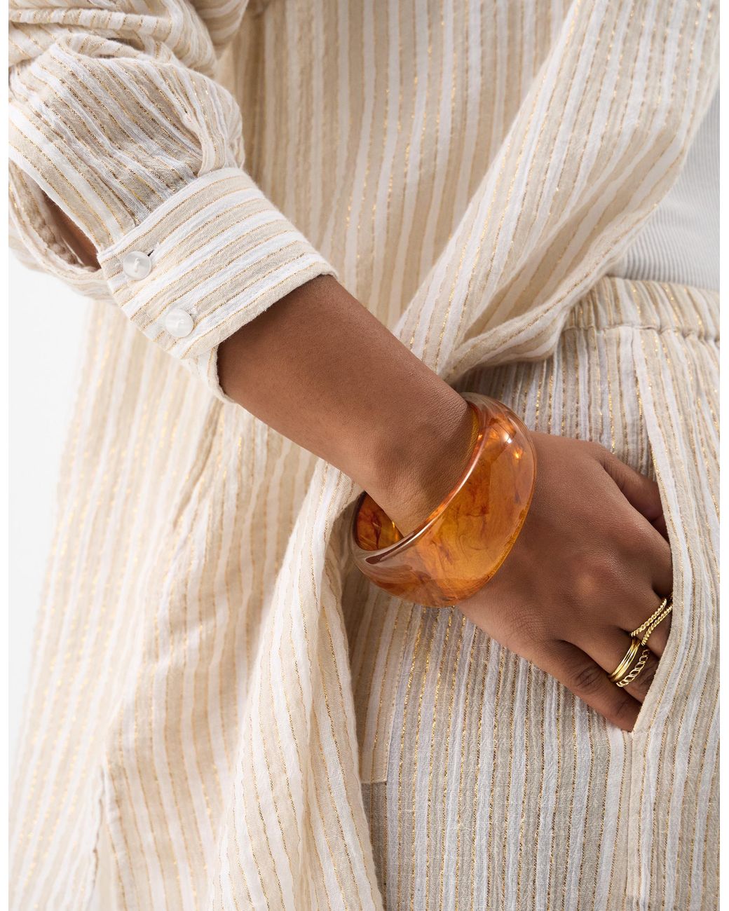 Accessorize Orange Chunky Resin Bangle
