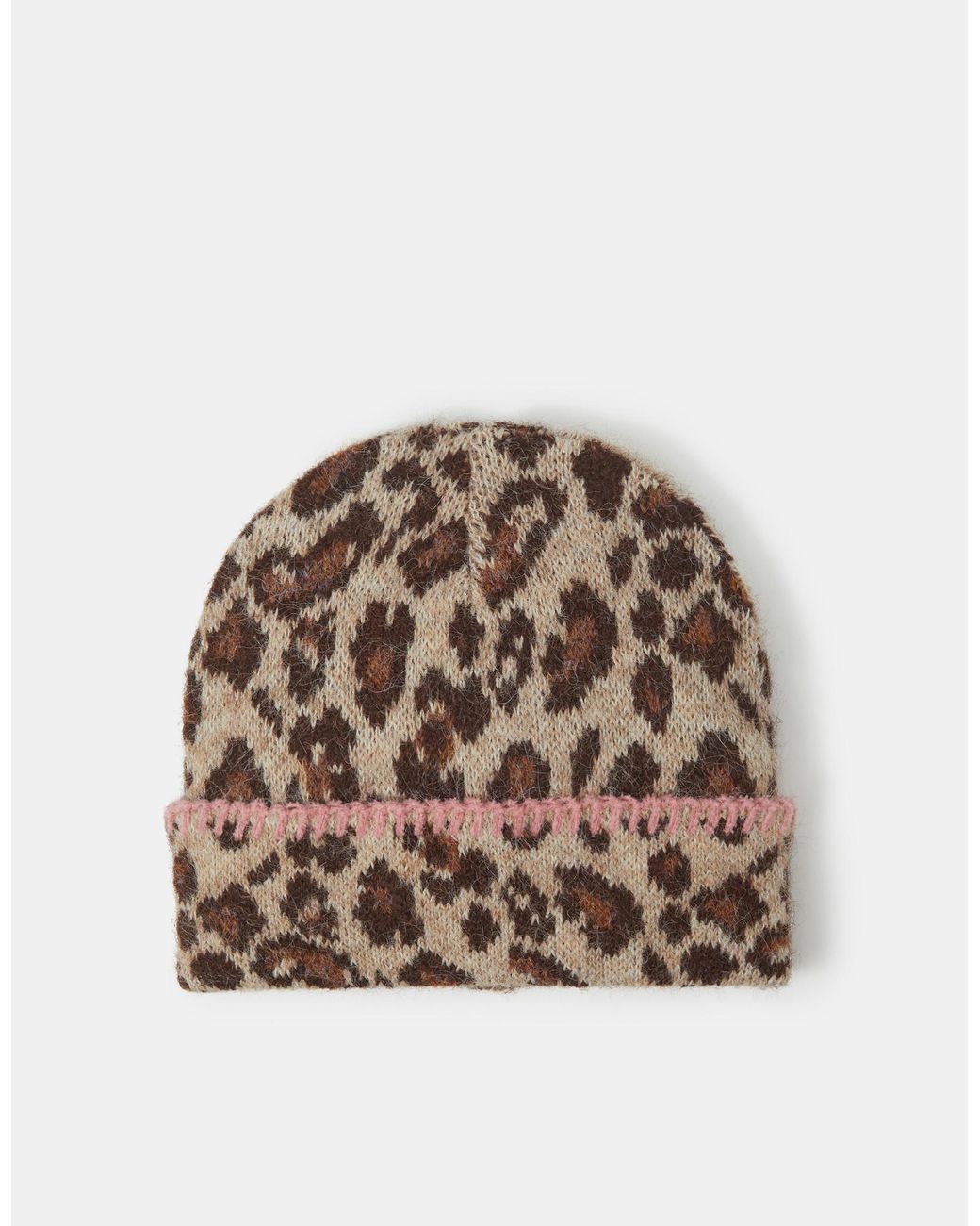 Accessorize Natural Leopard Print Beanie
