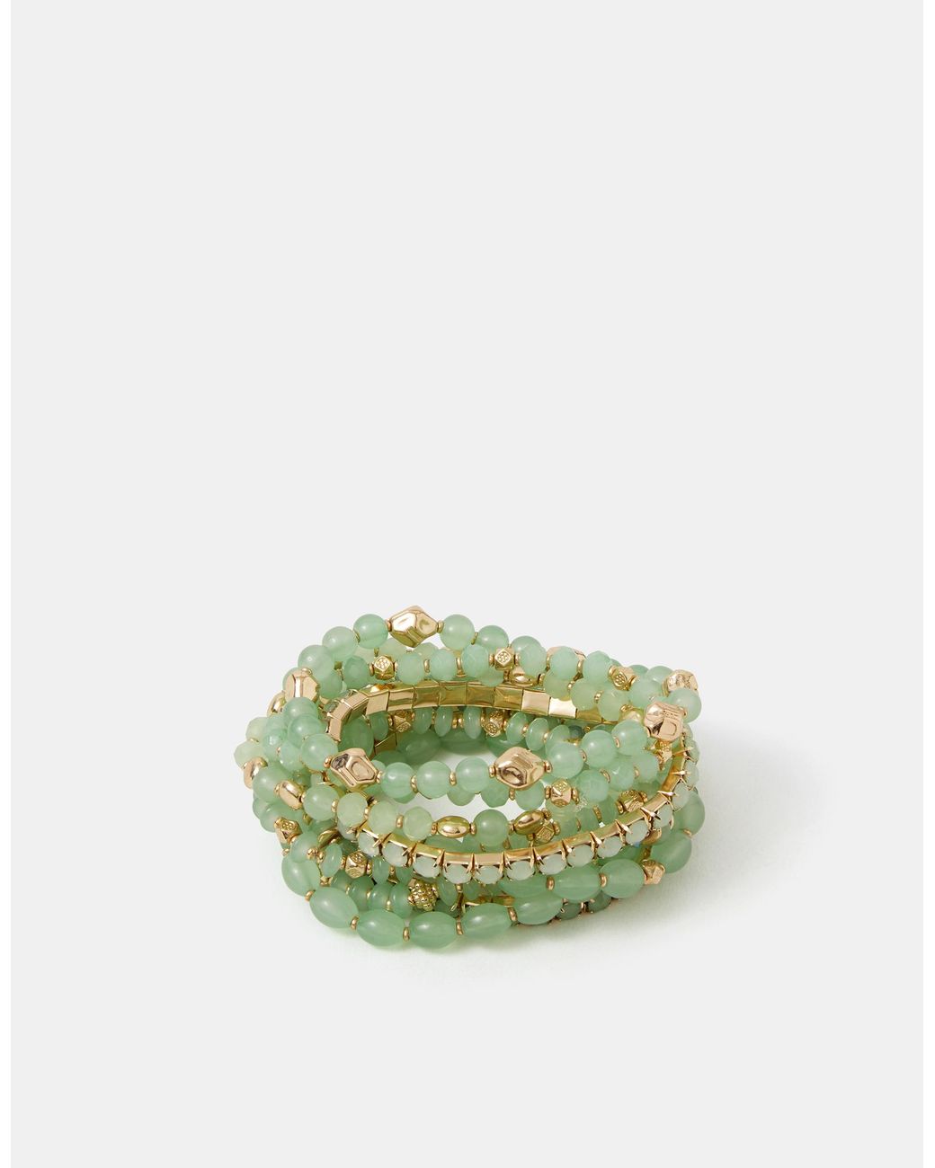 Accessorize Green 11-Pack Bead Stretch Bracelets