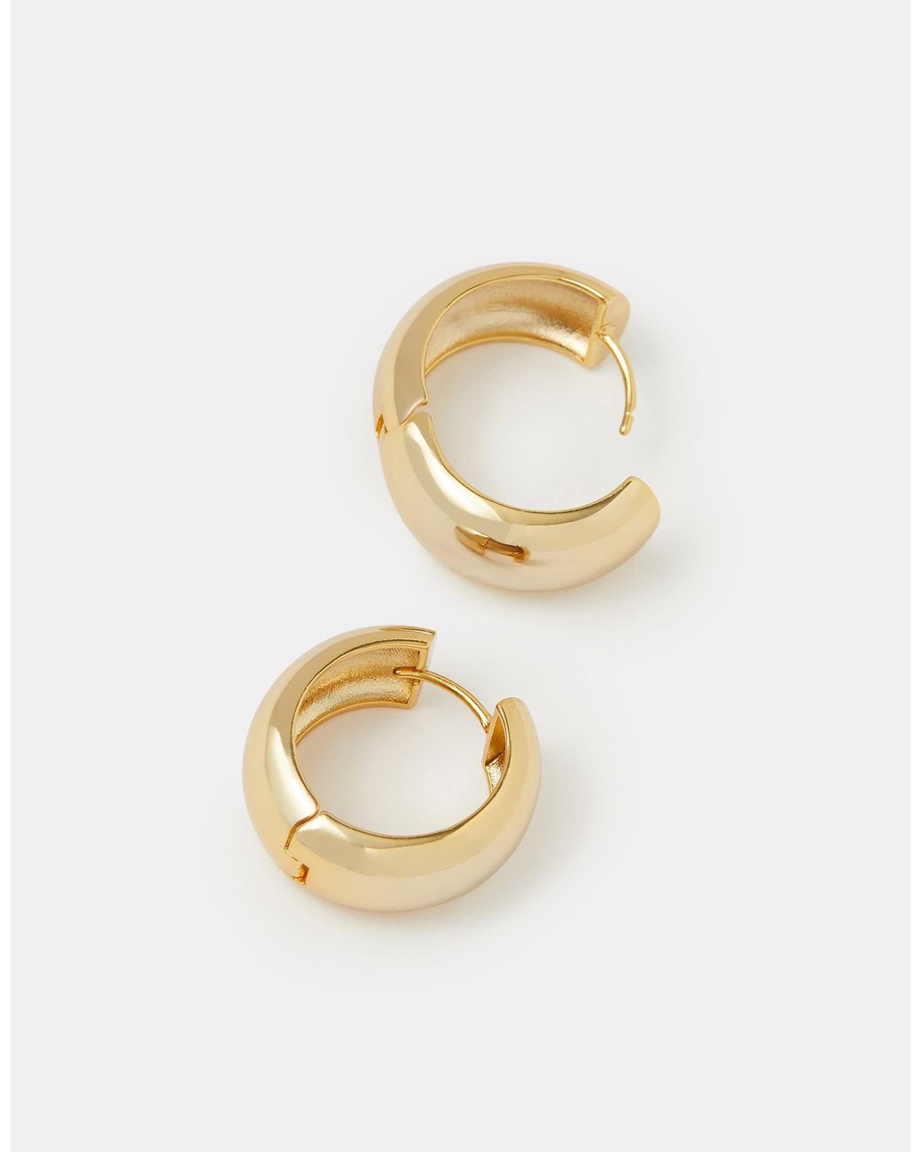 Accessorize Metallic 14Ct-Plated Chunky Hoop Earrings