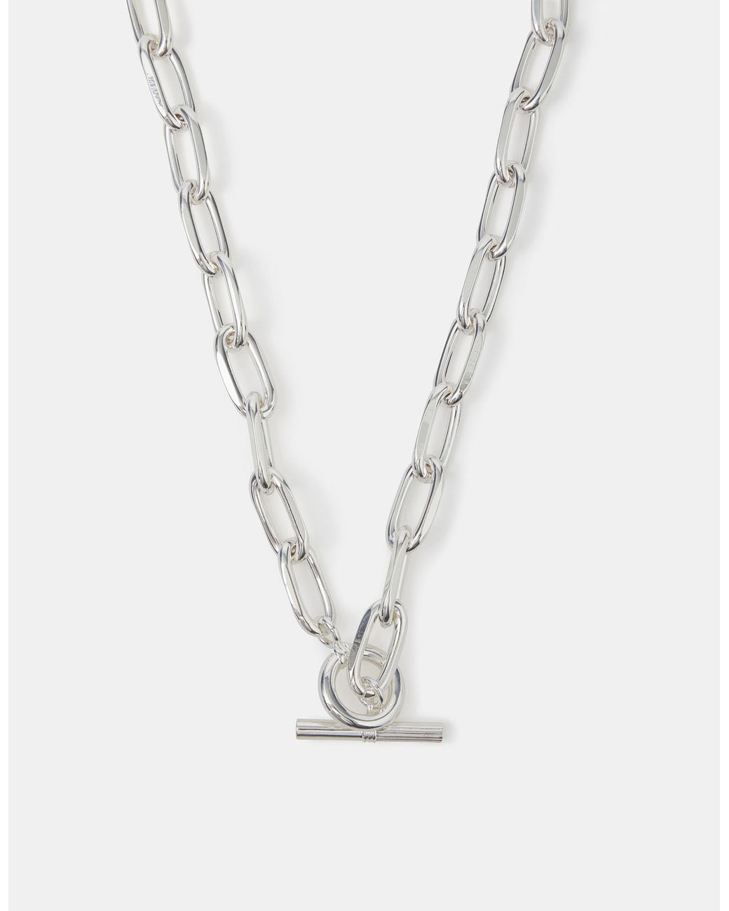 Accessorize White Sterling-Plated T-Bar Necklace