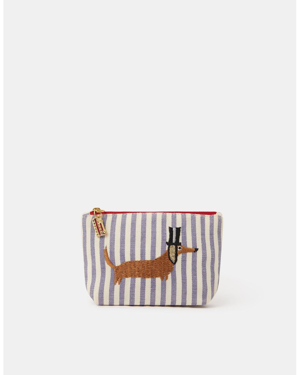 Accessorize White Sausage Dog Stripe Coin Purse