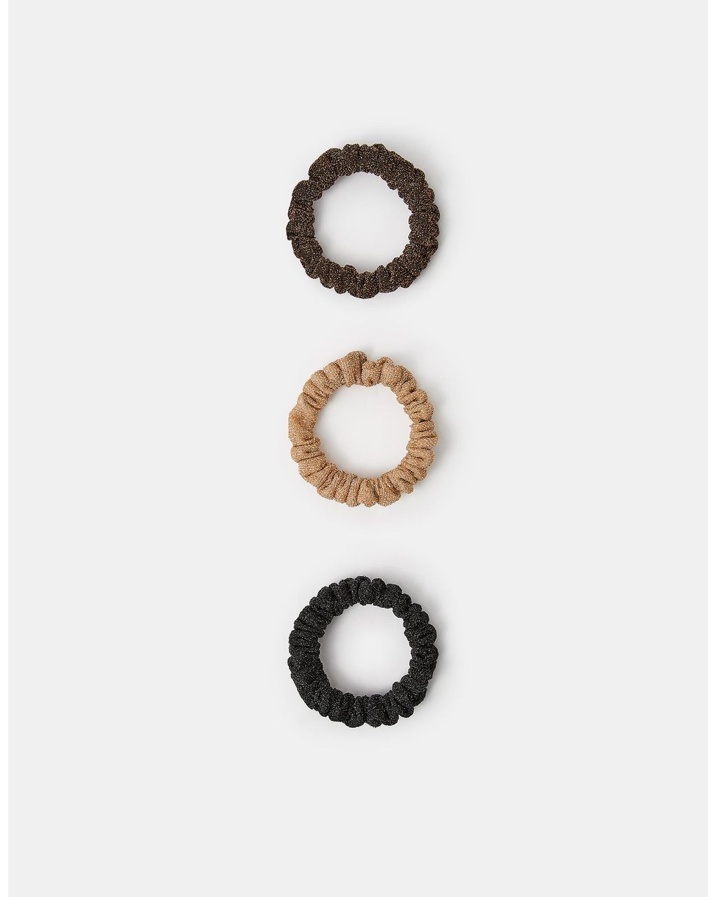 Accessorize White 3-Pack Metallic Hair Scrunchies
