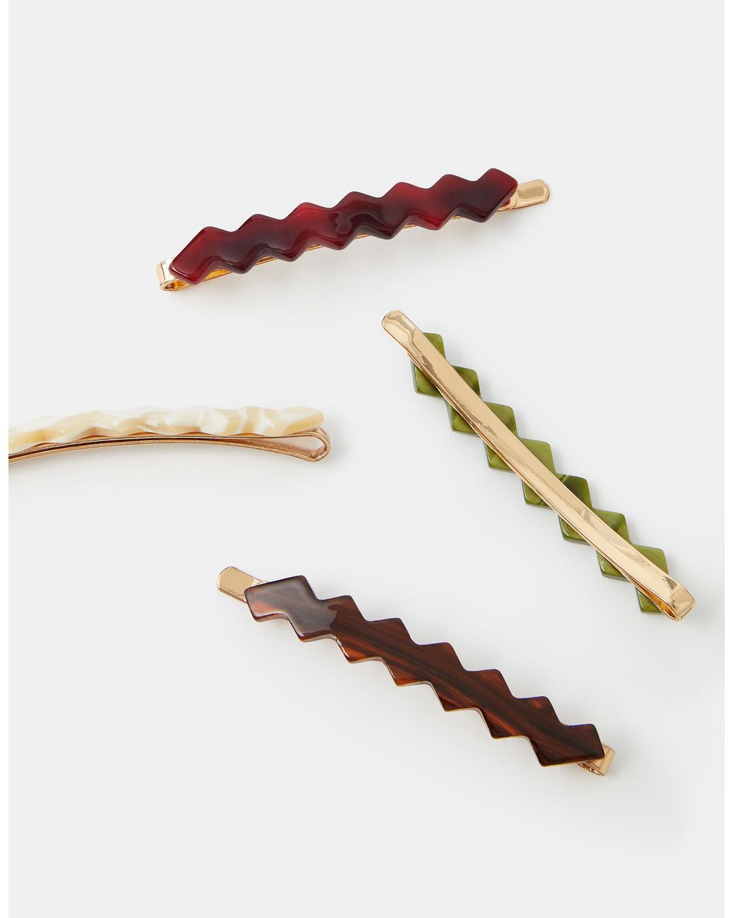 Accessorize White 4-Pack Wiggle Resin Hair Slides