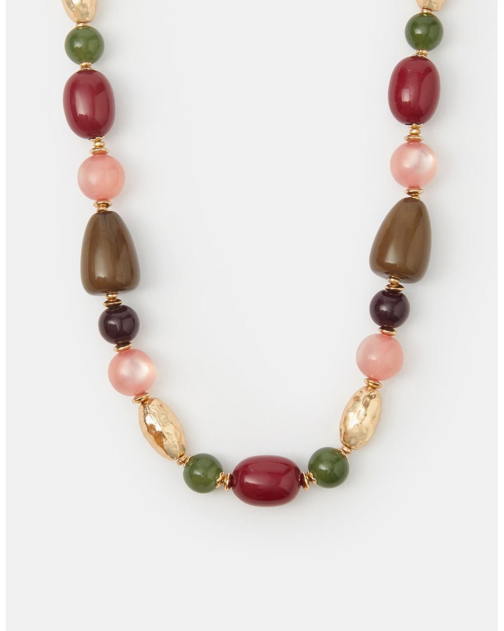 Accessorize White Chunky Resin Beaded Collar Necklace