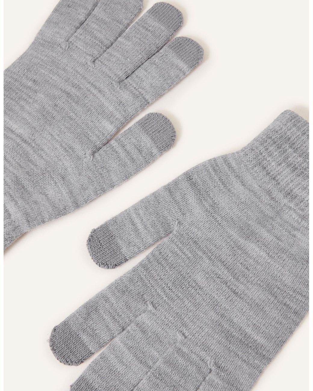 Accessorize Gray Super-Stretchy Touchscreen Gloves