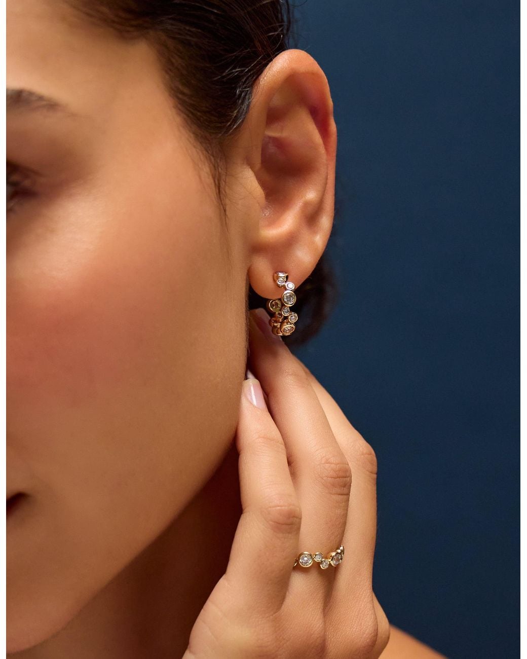 Accessorize Metallic 14Ct-Plated Cluster Hoop Earrings