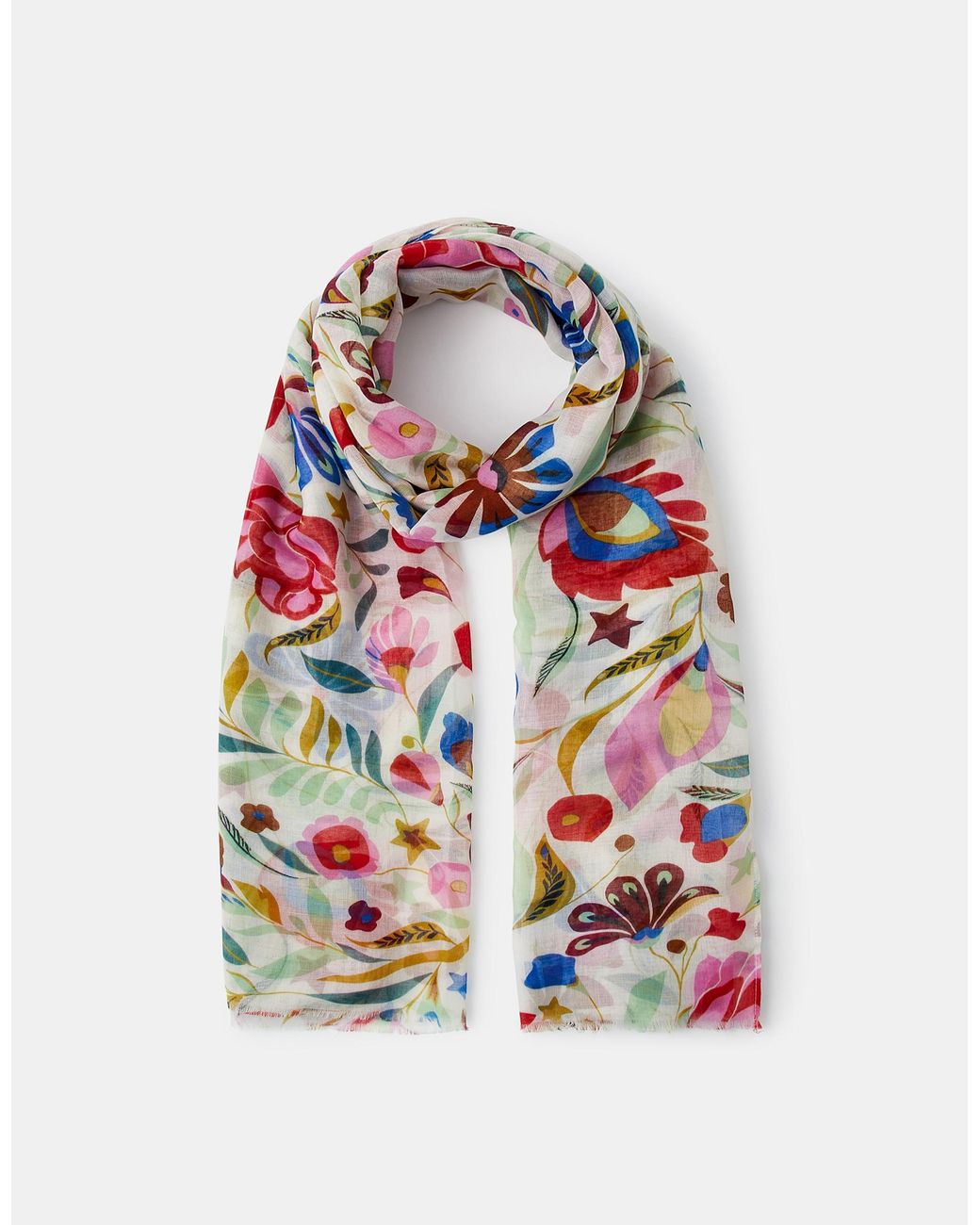 Accessorize White Lightweight Floral Print Scarf