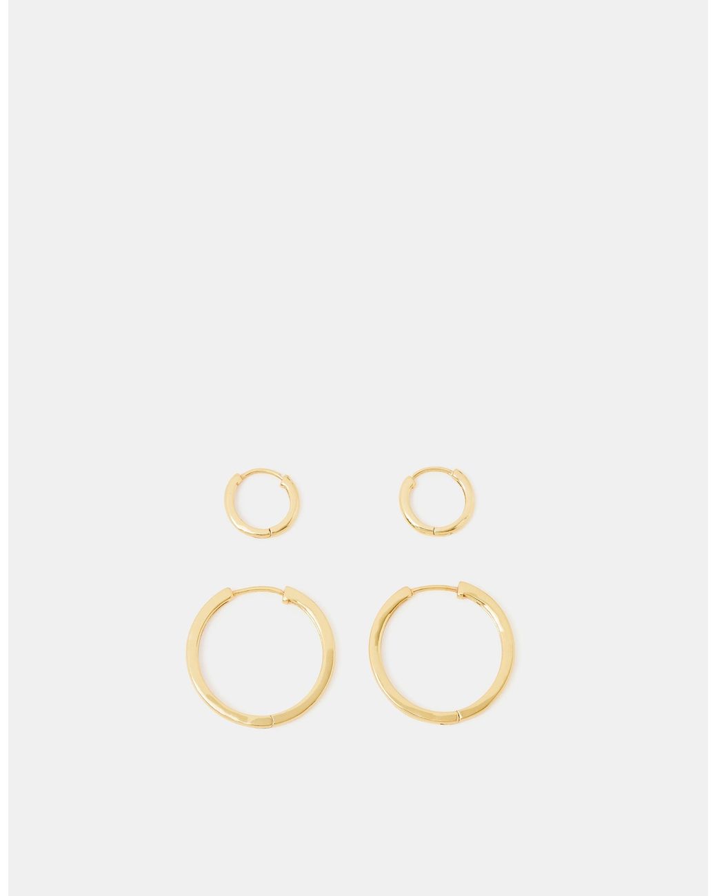 Accessorize Natural 2-Pack 14Ct-Plated Hoop Earrings