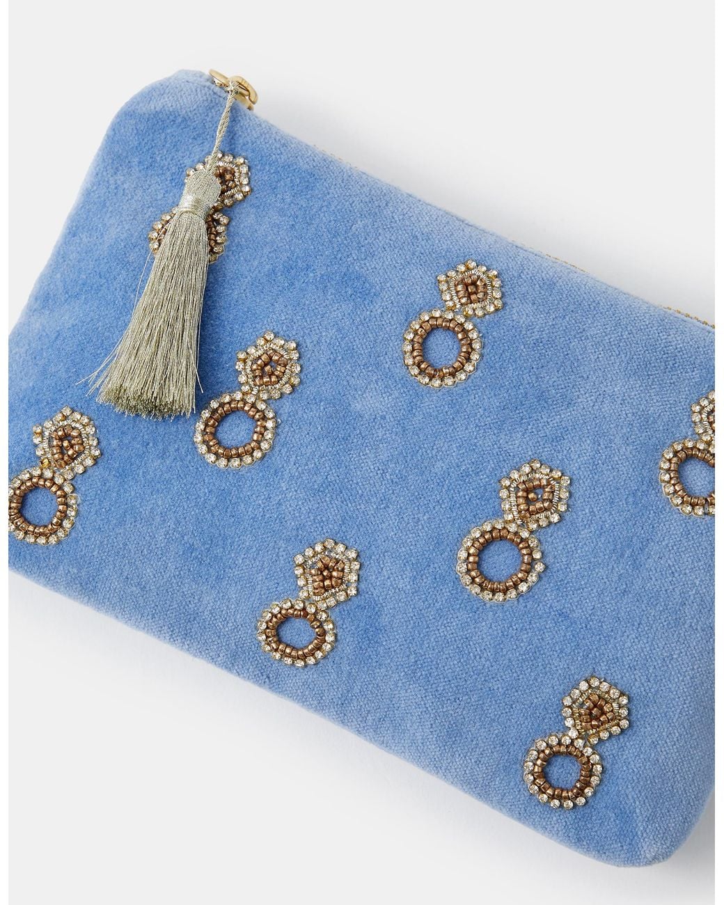 Accessorize Blue Engagement Ring Velvet Pouch